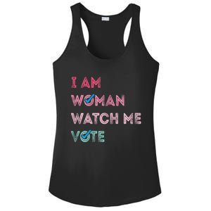 I Am Woman Watch Me Vote 2024 Ladies PosiCharge Competitor Racerback Tank