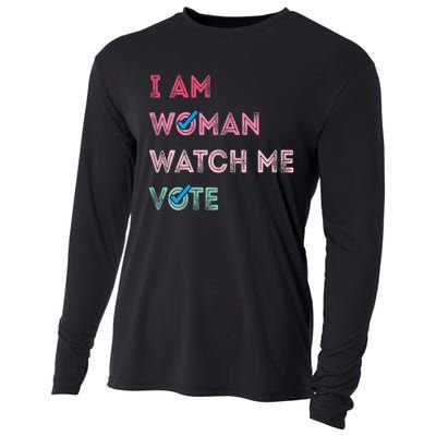 I Am Woman Watch Me Vote 2024 Cooling Performance Long Sleeve Crew