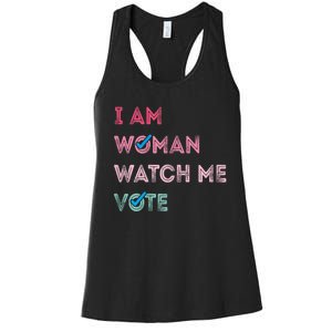 I Am Woman Watch Me Vote 2024 Women's Racerback Tank