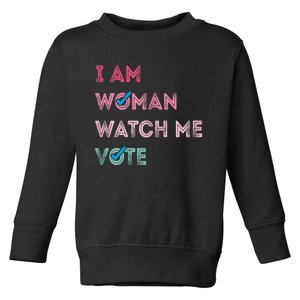 I Am Woman Watch Me Vote 2024 Toddler Sweatshirt