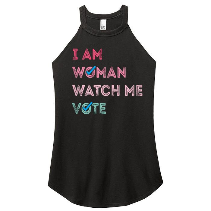 I Am Woman Watch Me Vote 2024 Women's Perfect Tri Rocker Tank