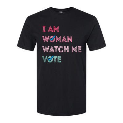 I Am Woman Watch Me Vote 2024 Softstyle CVC T-Shirt