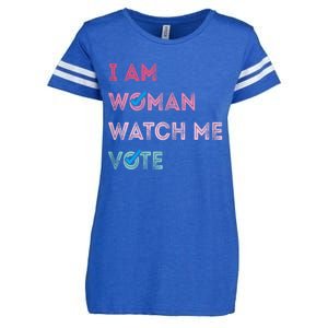 I Am Woman Watch Me Vote 2024 Enza Ladies Jersey Football T-Shirt