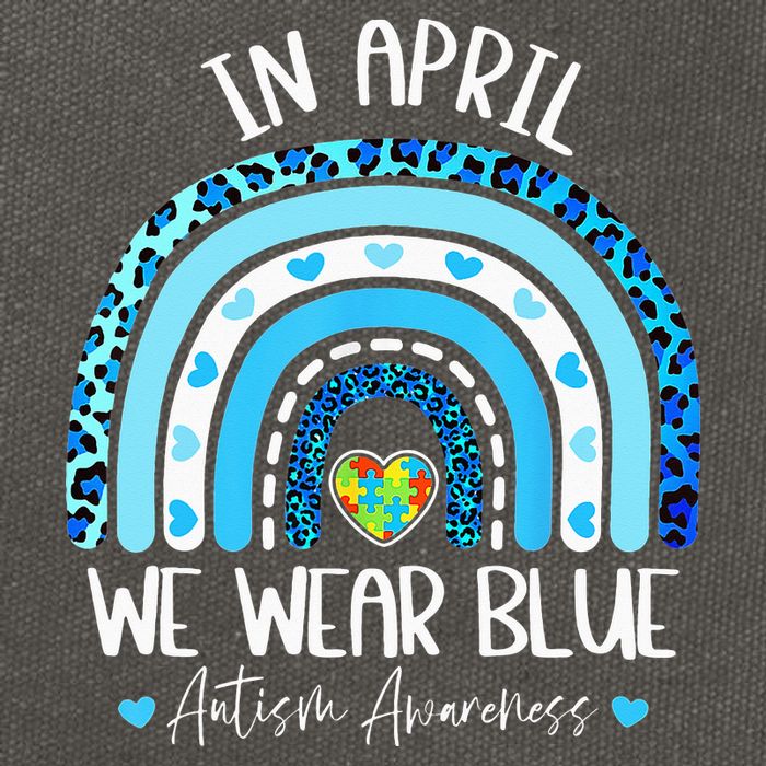 In April We Wear Blues Autism Awareness Month Cotton Canvas Backpack