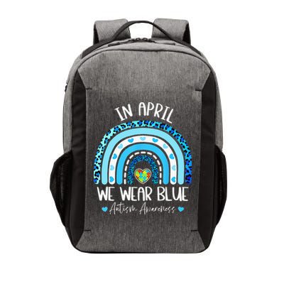 In April We Wear Blues Autism Awareness Month Vector Backpack