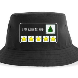 I Am Working For Christmas Break 5 Stars Xmas Tree Gift Sustainable Bucket Hat