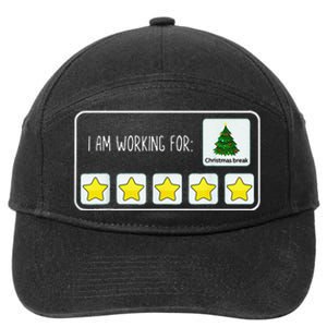 I Am Working For Christmas Break 5 Stars Xmas Tree Gift 7-Panel Snapback Hat