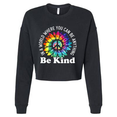 In A World Where You Can Be Anything Be Kind Sign Language Cropped Pullover Crew