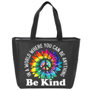 In A World Where You Can Be Anything Be Kind Sign Language Zip Tote Bag