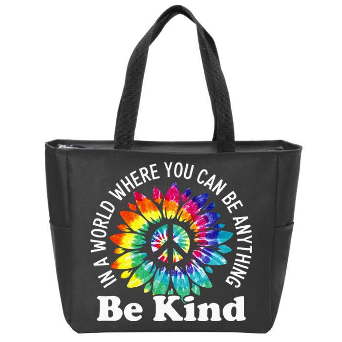 In A World Where You Can Be Anything Be Kind Sign Language Zip Tote Bag