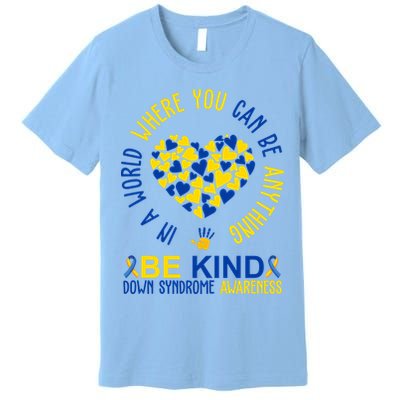 In A World Where You Can Be Anything Be Kind Down Syndrome Premium T-Shirt