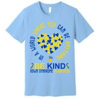 In A World Where You Can Be Anything Be Kind Down Syndrome Premium T-Shirt