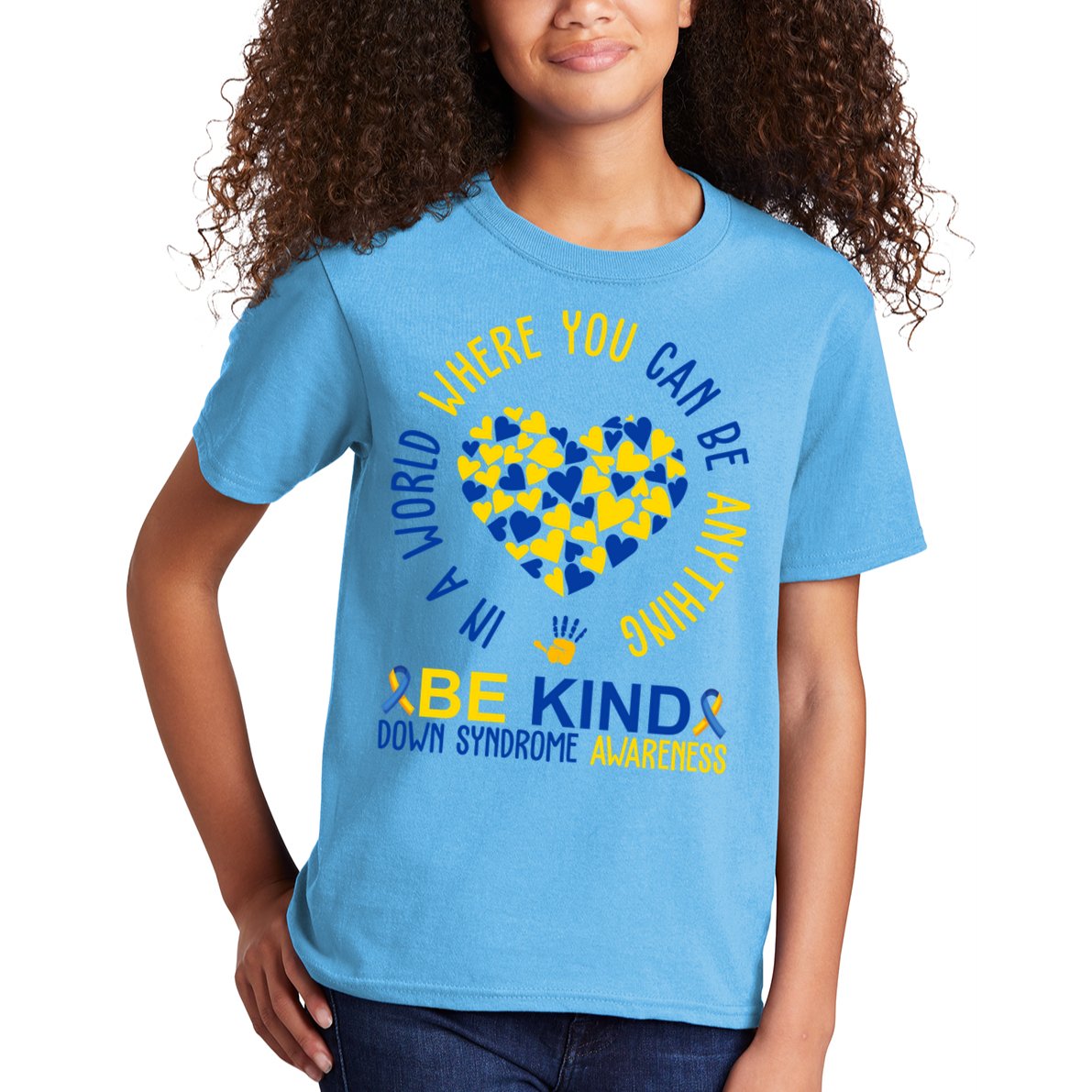 In A World Where You Can Be Anything Be Kind Down Syndrome Kids T-Shirt