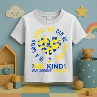 In A World Where You Can Be Anything Be Kind Down Syndrome Toddler T-Shirt