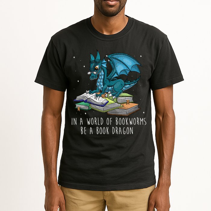 In A World Full Of Bookworms Be A Book Dragon Tall T-Shirt
