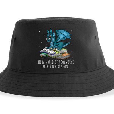 In A World Full Of Bookworms Be A Book Dragon Sustainable Bucket Hat