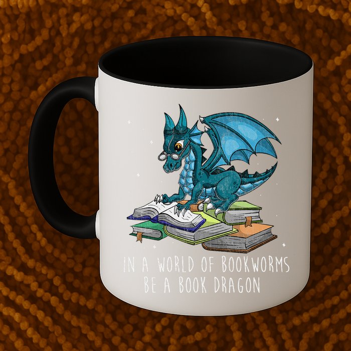 In A World Full Of Bookworms Be A Book Dragon Mug