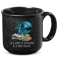 In A World Full Of Bookworms Be A Book Dragon 15oz Campfire Ceramic Mug
