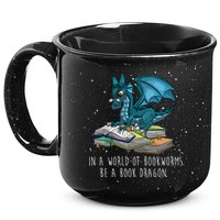 In A World Full Of Bookworms Be A Book Dragon 15oz Campfire Ceramic Mug