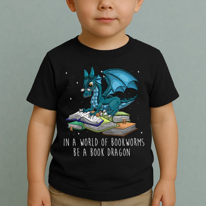 In A World Full Of Bookworms Be A Book Dragon Toddler T-Shirt