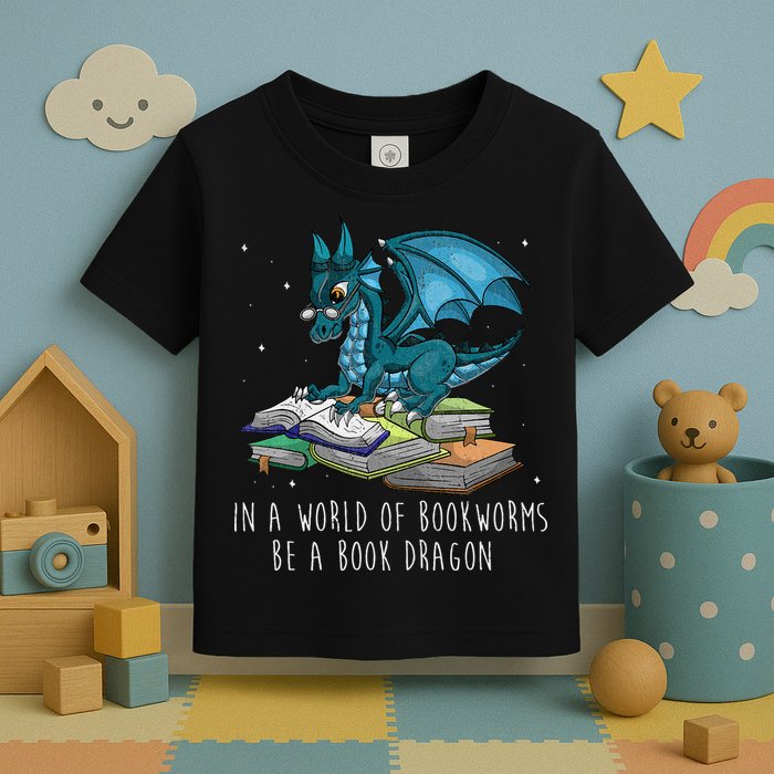 In A World Full Of Bookworms Be A Book Dragon Toddler T-Shirt