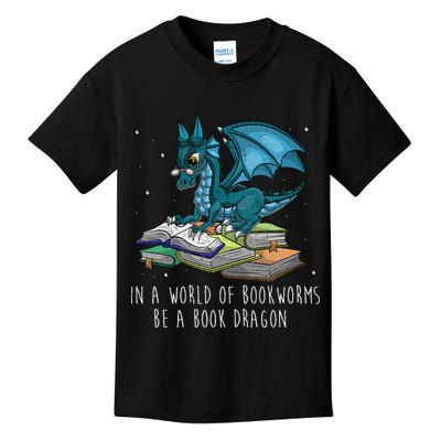 In A World Full Of Bookworms Be A Book Dragon Kids T-Shirt