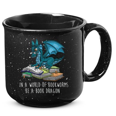 In A World Full Of Bookworms Be A Book Dragon 15oz Campfire Ceramic Mug