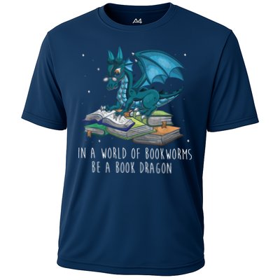 In A World Full Of Bookworms Be A Book Dragon Cooling Performance Crew T-Shirt
