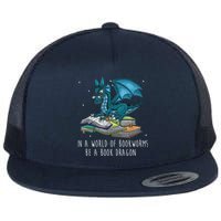 In A World Full Of Bookworms Be A Book Dragon Flat Bill Trucker Hat