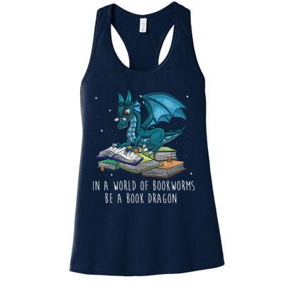 In A World Full Of Bookworms Be A Book Dragon Womens Tank Top