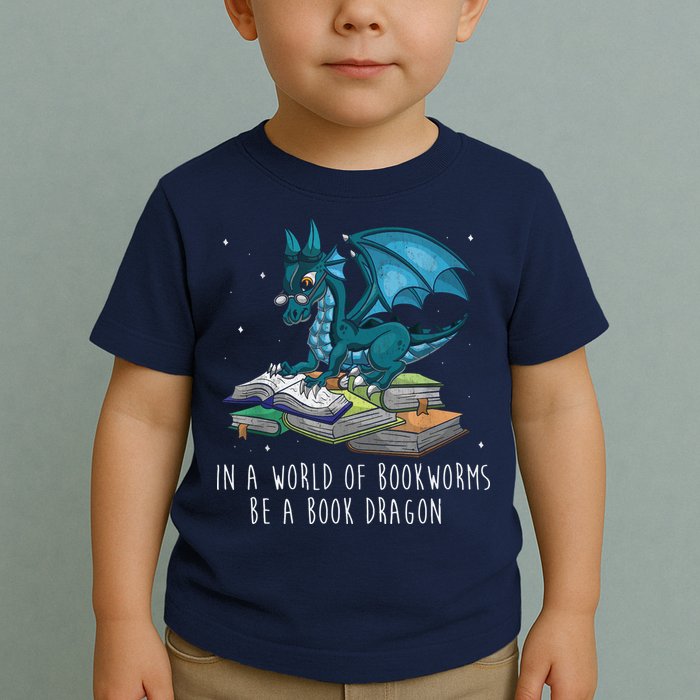 In A World Full Of Bookworms Be A Book Dragon Toddler T-Shirt