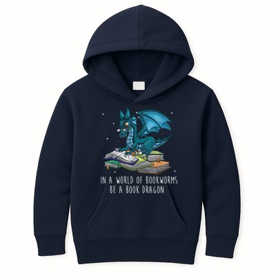 In A World Full Of Bookworms Be A Book Dragon Kids Hoodie