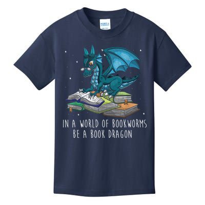 In A World Full Of Bookworms Be A Book Dragon Kids T-Shirt