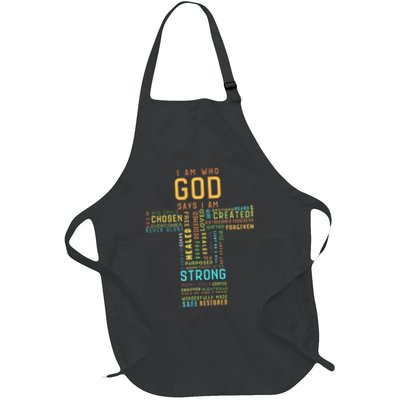 I Am Who God Says I Am Christian Faith Religious Full-Length Apron With Pockets