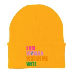 I Am Woman Watch Me Vote Knit Cap Winter Beanie