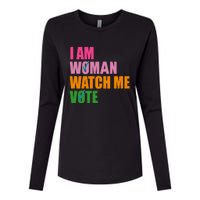 I Am Woman Watch Me Vote Womens Cotton Relaxed Long Sleeve T-Shirt