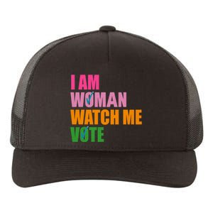 I Am Woman Watch Me Vote Yupoong Adult 5-Panel Trucker Hat