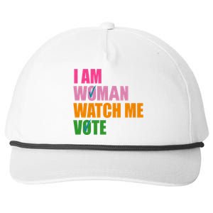 I Am Woman Watch Me Vote Snapback Five-Panel Rope Hat