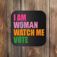 I Am Woman Watch Me Vote Coaster