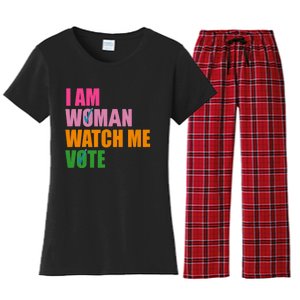 I Am Woman Watch Me Vote Women's Flannel Pajama Set