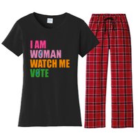 I Am Woman Watch Me Vote Women's Flannel Pajama Set