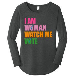 I Am Woman Watch Me Vote Women's Perfect Tri Tunic Long Sleeve Shirt