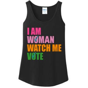 I Am Woman Watch Me Vote Ladies Essential Tank