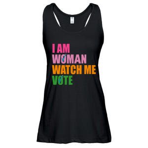 I Am Woman Watch Me Vote Ladies Essential Flowy Tank