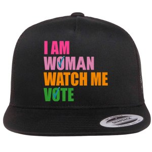 I Am Woman Watch Me Vote Flat Bill Trucker Hat