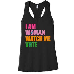 I Am Woman Watch Me Vote Women's Racerback Tank