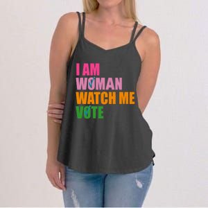 I Am Woman Watch Me Vote Women's Strappy Tank