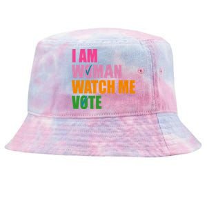 I Am Woman Watch Me Vote Tie-Dyed Bucket Hat