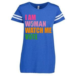 I Am Woman Watch Me Vote Enza Ladies Jersey Football T-Shirt