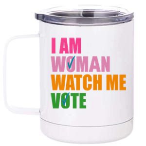 I Am Woman Watch Me Vote 12 oz Stainless Steel Tumbler Cup